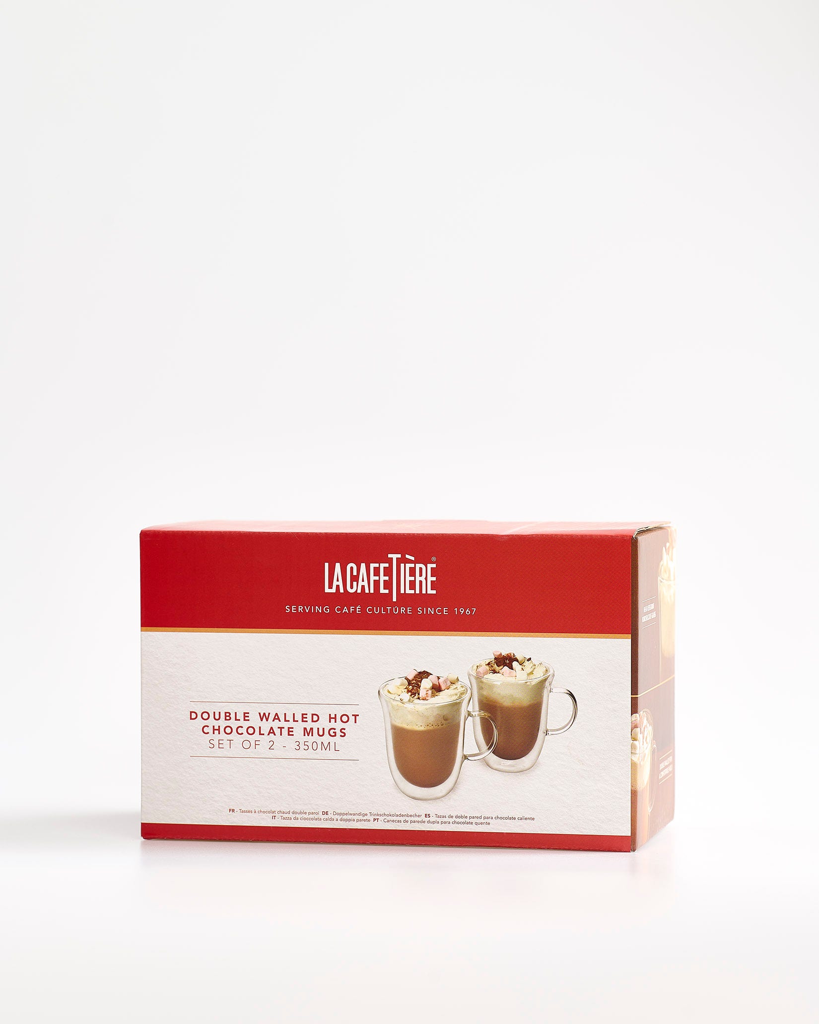 Double Walled Glass Hot Chocolate Mugs Set of 2