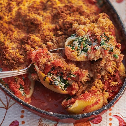 Baked Pasta Shells with Spinach and Ricotta